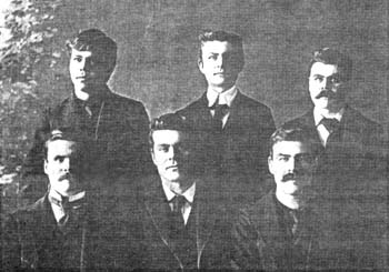 Morgan May's Sons: Front: Thomas, Kenneth, Morgan, Back: Harry, Alfred & Barnard. Photo taken in Stillwater, Feb 1902.
